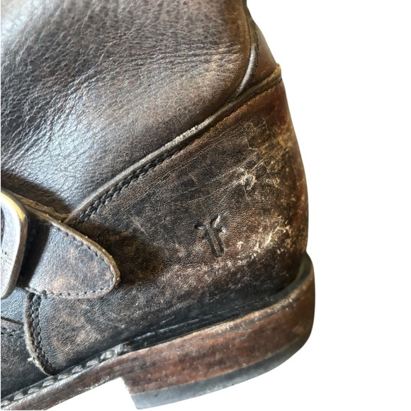 Frye Women's Veronica Short Brown Distressed Boots- Size 6.5 NIB - Picture 3 of 8